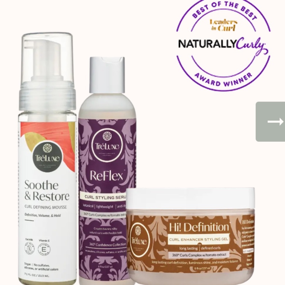 Treluxe hi definition gel & volumizing mousse for curly hair